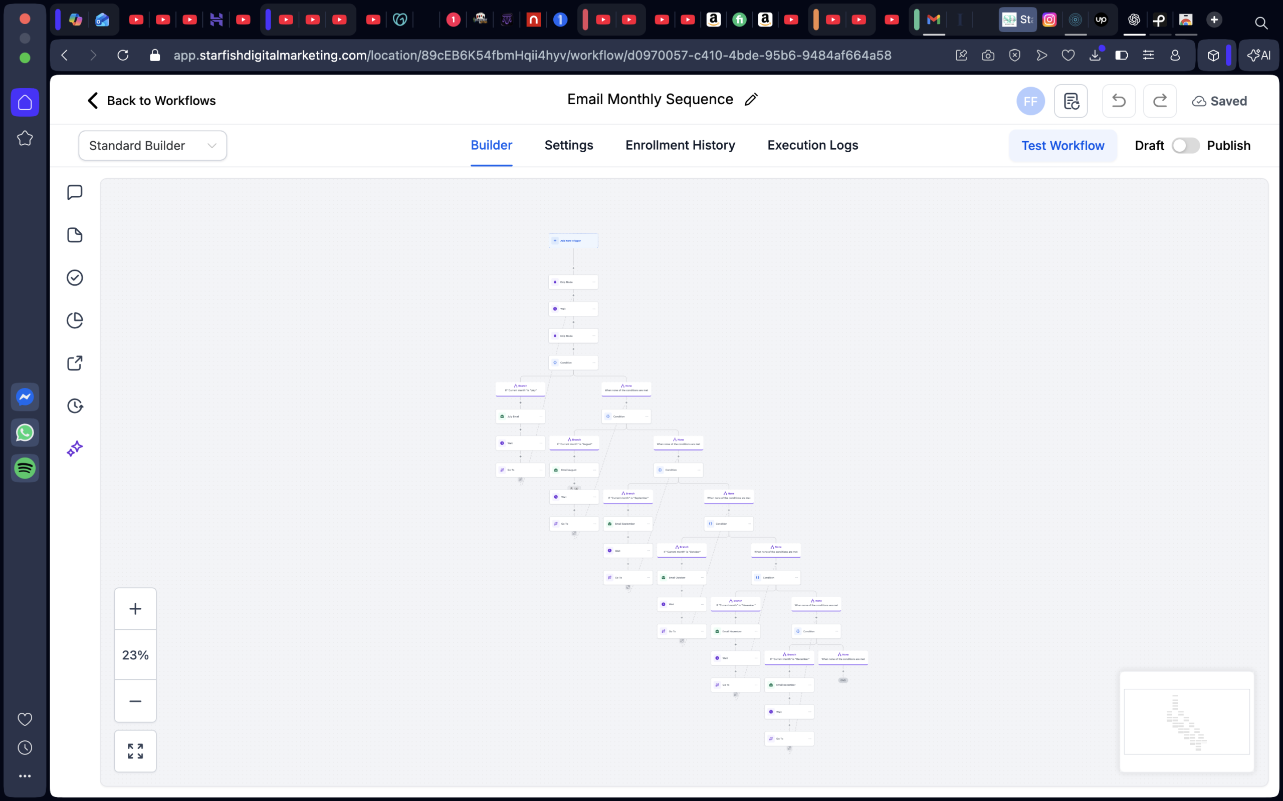 Monthly email sequence workflow