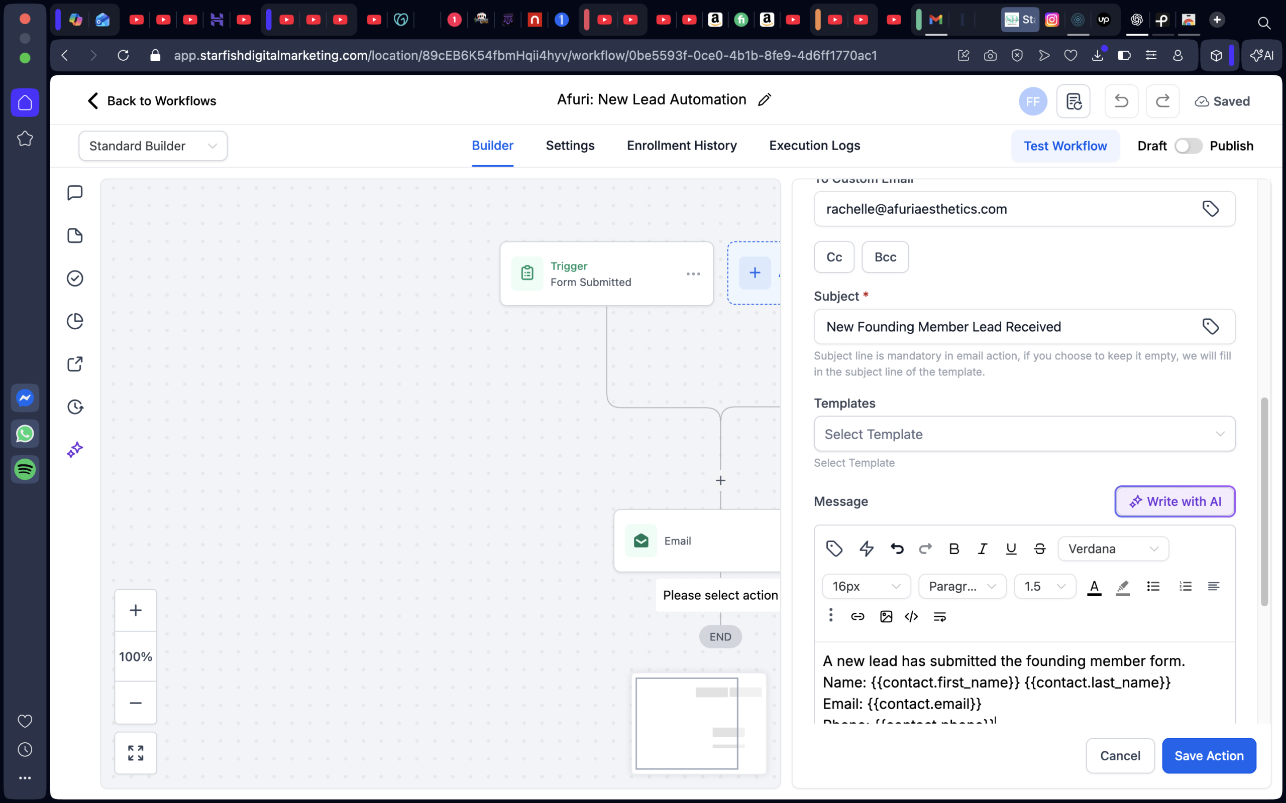 New lead automation workflow