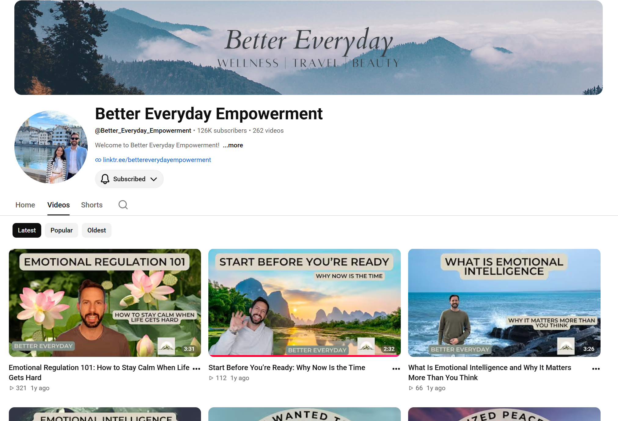 Better Everyday YouTube long-form video library