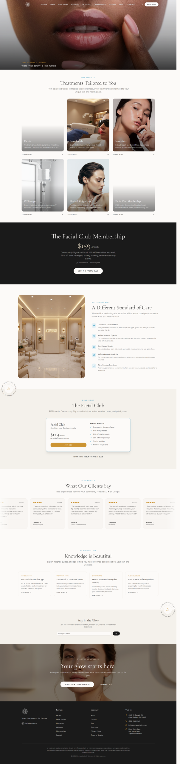 Afuri website homepage